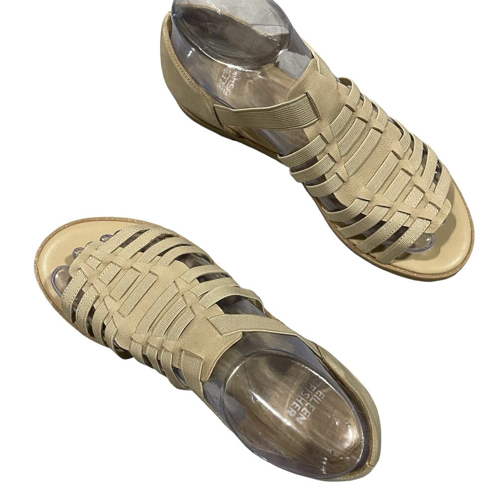 Eileen Fisher Rato W 7 Natural Fisherman Sandal Stretch Comfort Minimalist Mod